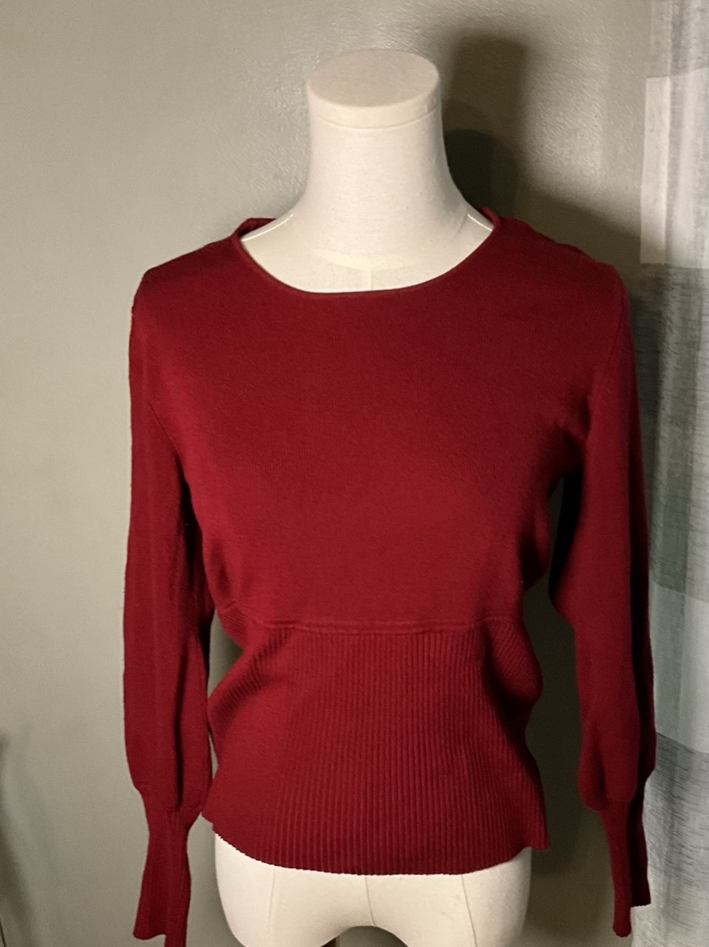 Linea by Louis Dell'Olio Ribbed Crew Neck Sweater in Red
